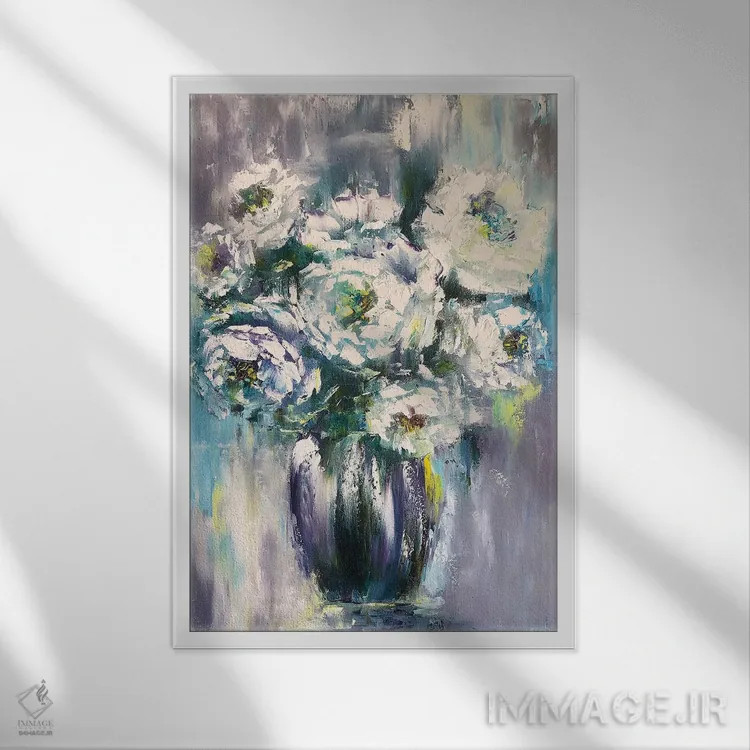 تابلو انتزاعی طبیعت بی جان ۱۲ اثر مارینا اسکرمووا - نمای قابدار سفید