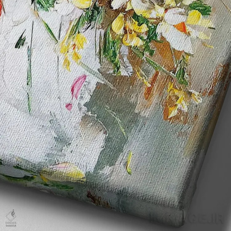 تابلو دکوراتیو طبیعت بی جان ۲۱ اثر مارینا اسکرمووا - نمای نزدیک بافت بوم