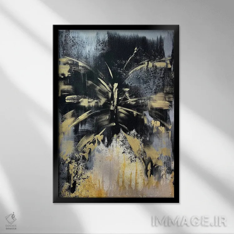 تابلو مدرن طلسم طلایی اثر مارینا اسکرمووا - نمای قابدار مشکی
