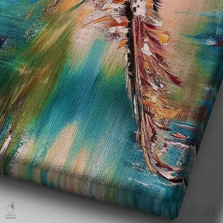 تابلو مدرن پرنده ۵ اثر مارینا اسکرمووا - نمای نزدیک بافت بوم