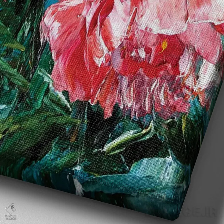 تابلو دکوراتیو گل ها ۹ اثر مارینا اسکرمووا - نمای نزدیک بافت بوم