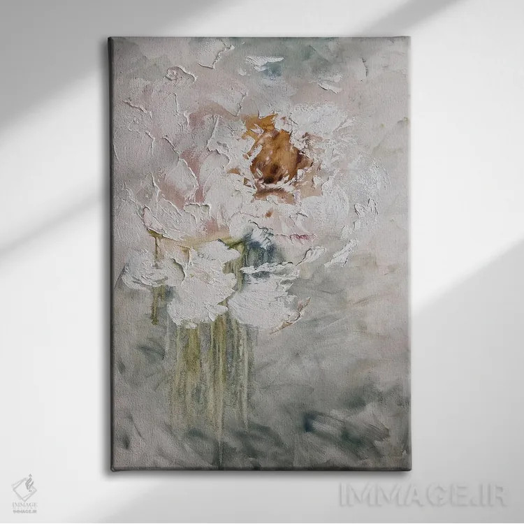 تابلو انتزاعی گل ها ۶ اثر مارینا اسکرمووا - نمای روبهرو روی دیوار