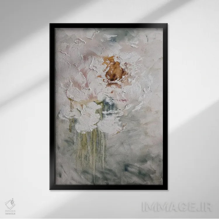 تابلو انتزاعی گل ها ۶ اثر مارینا اسکرمووا - نمای قابدار مشکی