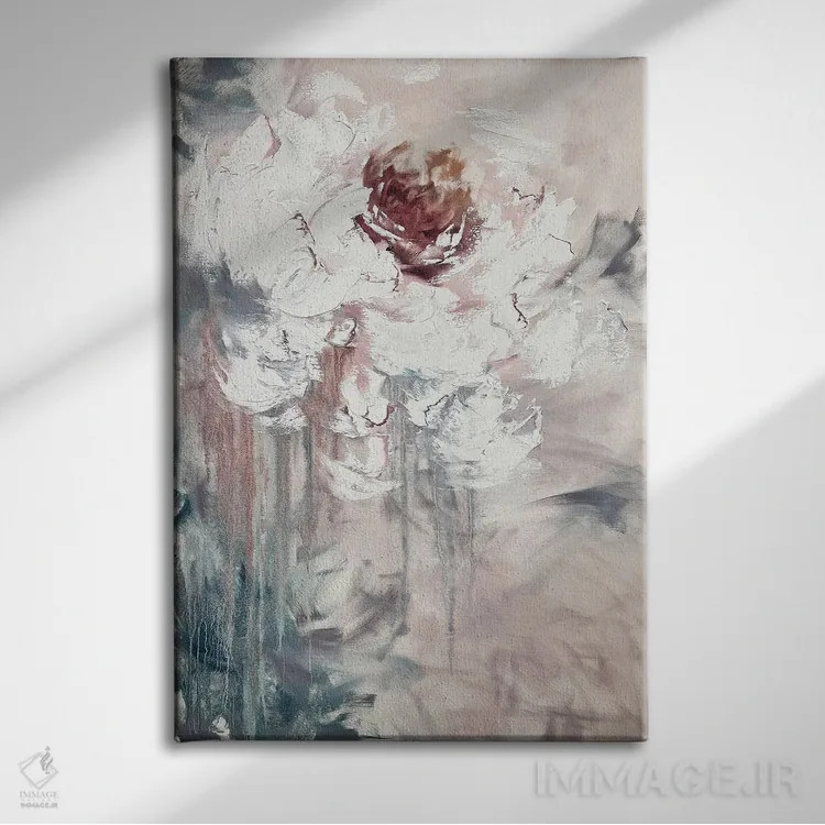 تابلو انتزاعی هنر شگفت انگیز گل ها ۲ اثر مارینا اسکرمووا - نمای روبهرو روی دیوار