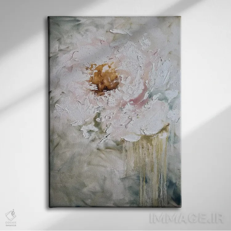 تابلو انتزاعی گل ها ۸ اثر مارینا اسکرمووا - نمای روبهرو روی دیوار