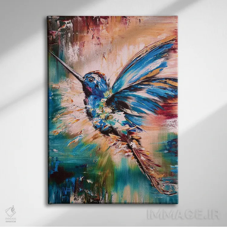 تابلو دکوراتیو مرغ مگس خوار اثر مارینا اسکرمووا - نمای روبهرو روی دیوار