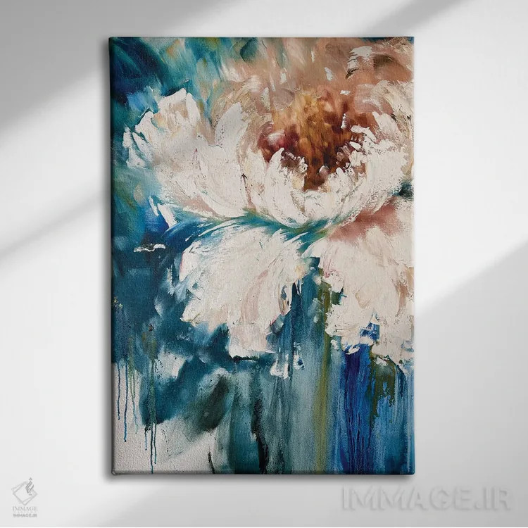 تابلو انتزاعی صدتومانی ۴ اثر مارینا اسکرمووا - نمای روبهرو روی دیوار