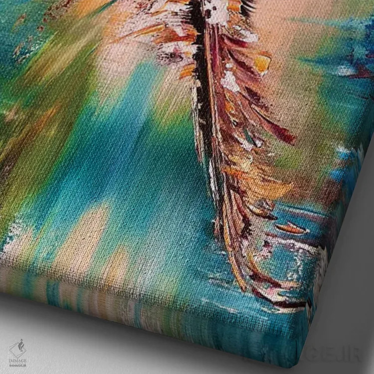 تابلو دکوراتیو مرغ مگس خوار اثر مارینا اسکرمووا - نمای نزدیک بافت بوم