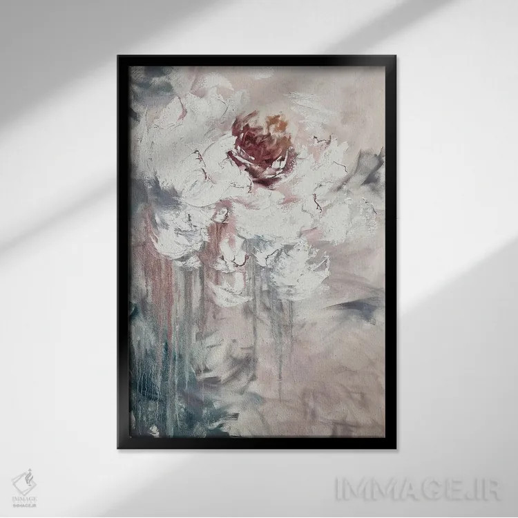 تابلو انتزاعی هنر شگفت انگیز گل ها ۲ اثر مارینا اسکرمووا - نمای قابدار مشکی