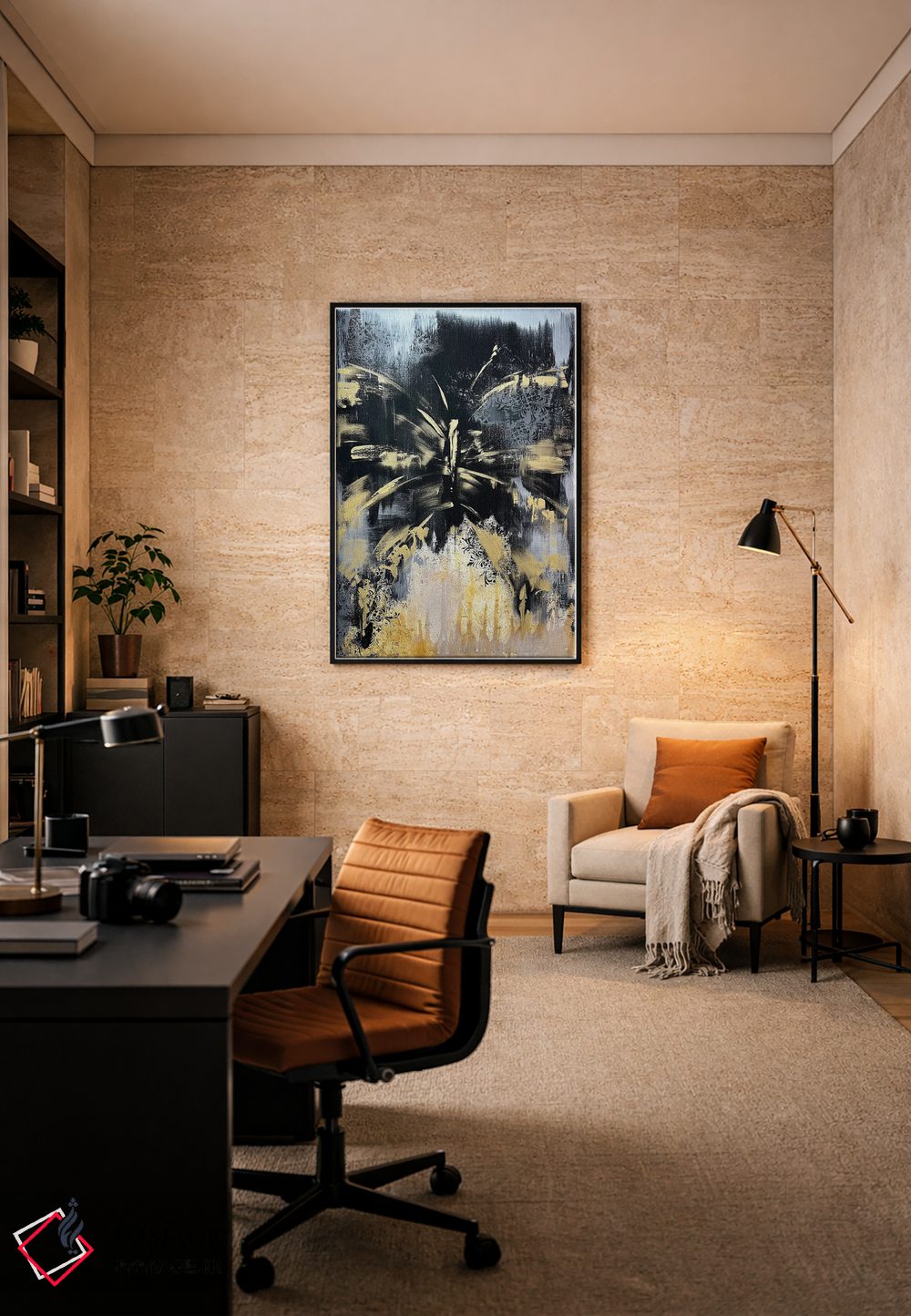 تابلو مدرن طلسم طلایی اثر مارینا اسکرمووا - D6B