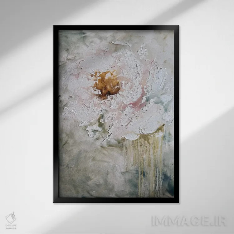 تابلو انتزاعی گل ها ۸ اثر مارینا اسکرمووا - نمای قابدار مشکی