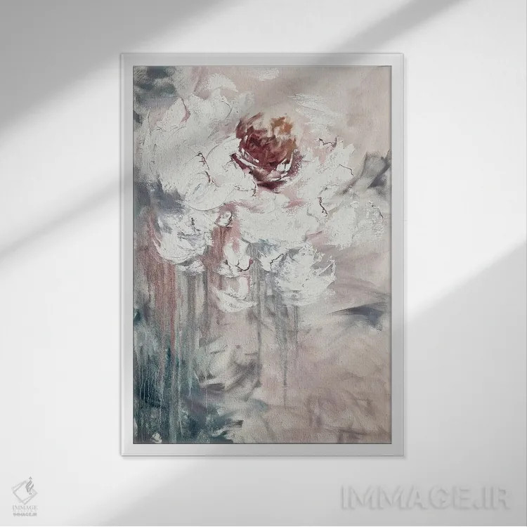 تابلو انتزاعی هنر شگفت انگیز گل ها ۲ اثر مارینا اسکرمووا - نمای قابدار سفید