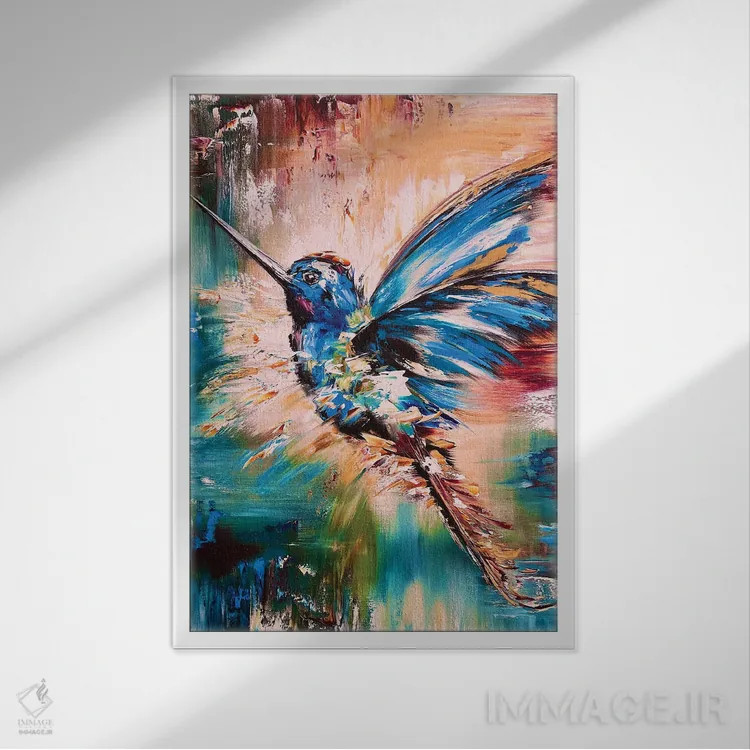 تابلو دکوراتیو مرغ مگس خوار اثر مارینا اسکرمووا - نمای قابدار سفید