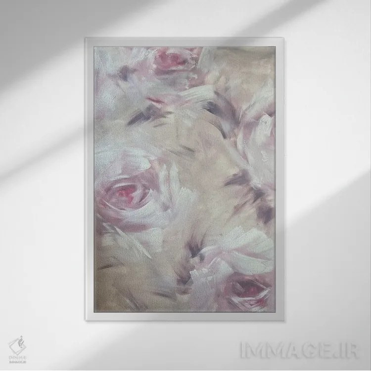 تابلو انتزاعی سکوت اثر مارینا اسکرمووا - نمای قابدار سفید