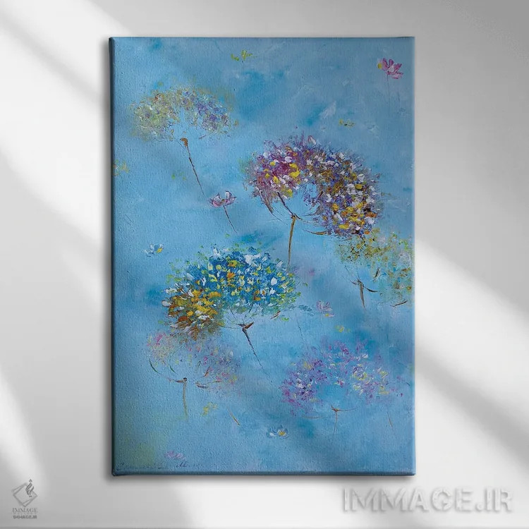 تابلو انتزاعی خیال انگیز اثر مارینا اسکرمووا - نمای روبهرو روی دیوار