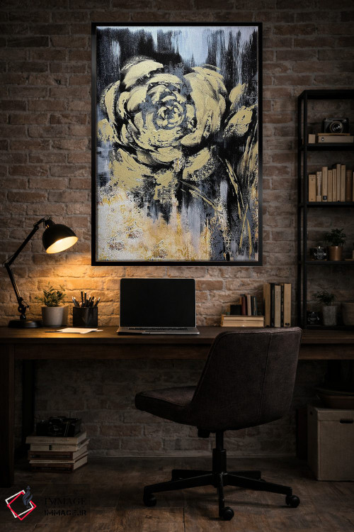 تابلو انتزاعی گل های طلایی شگفت انگیز ۲ اثر مارینا اسکرمووا - D4B