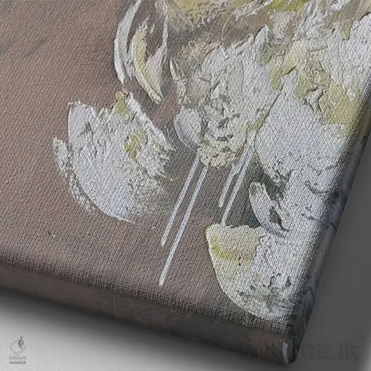 تابلو انتزاعی رویاهای وانیلی اثر مارینا اسکرمووا - نمای نزدیک بافت بوم