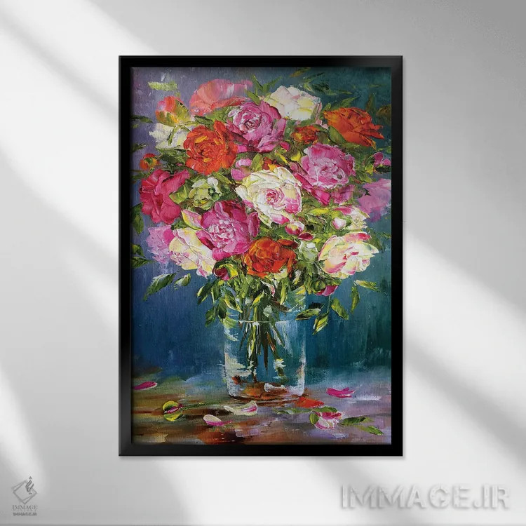 تابلو دکوراتیو طبیعت بی جان ۲۵ اثر مارینا اسکرمووا - نمای قابدار مشکی