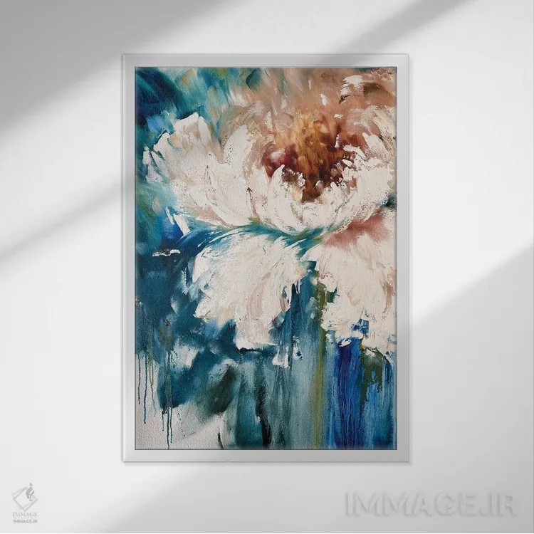 تابلو انتزاعی صدتومانی ۴ اثر مارینا اسکرمووا - نمای قابدار سفید