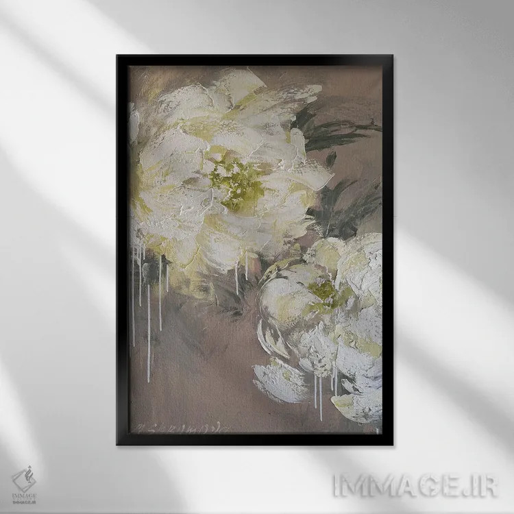 تابلو انتزاعی رویاهای وانیلی اثر مارینا اسکرمووا - نمای قابدار مشکی