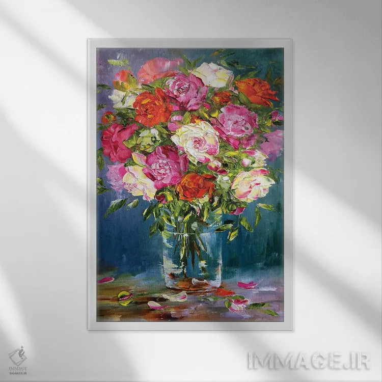 تابلو دکوراتیو طبیعت بی جان ۲۵ اثر مارینا اسکرمووا - نمای قابدار سفید