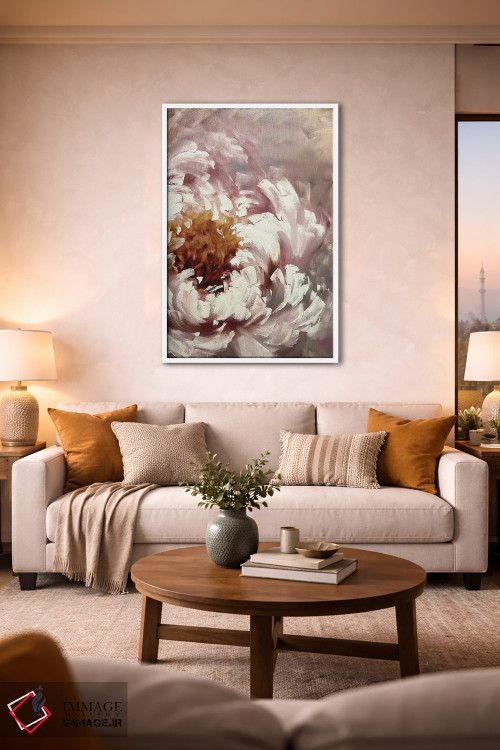 تابلو انتزاعی گل صدتومانی ۳ اثر مارینا اسکرمووا - D1W