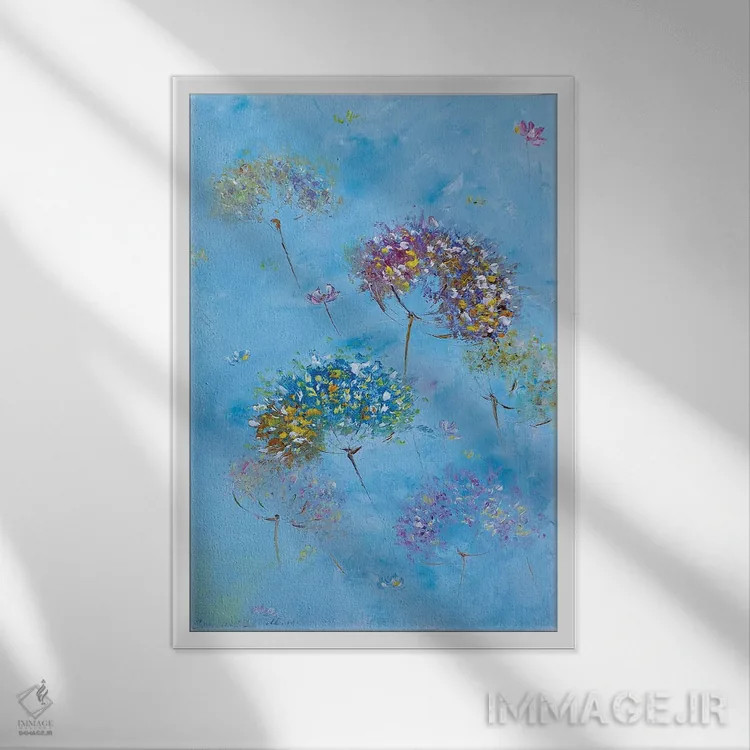 تابلو انتزاعی خیال انگیز اثر مارینا اسکرمووا - نمای قابدار سفید