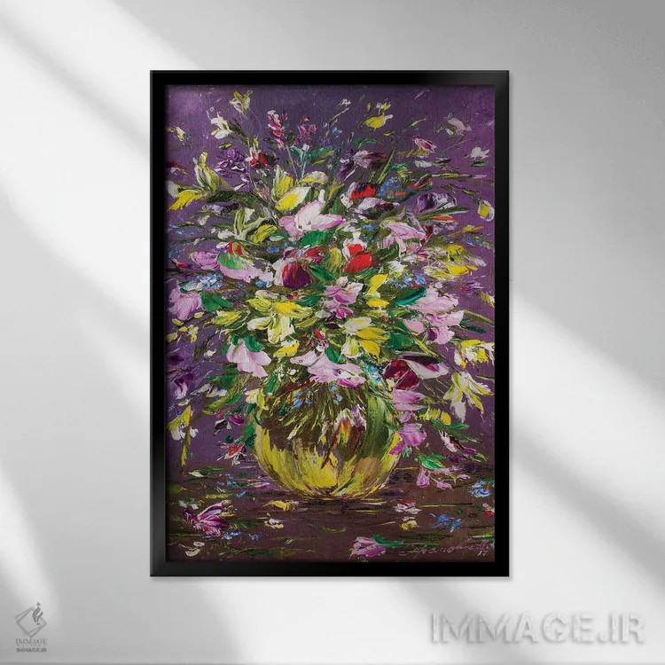 تابلو دکوراتیو طبیعت بی جان ۲۸ اثر مارینا اسکرمووا - نمای قابدار مشکی