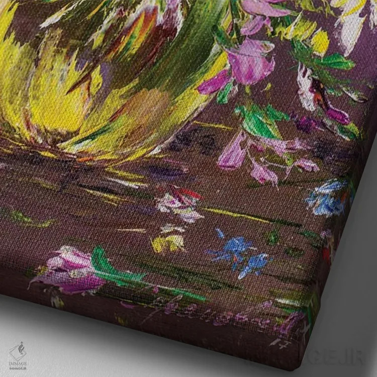 تابلو دکوراتیو طبیعت بی جان ۲۸ اثر مارینا اسکرمووا - نمای نزدیک بافت بوم