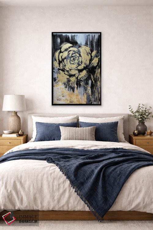 تابلو انتزاعی گل های طلایی شگفت انگیز ۲ اثر مارینا اسکرمووا - D6B