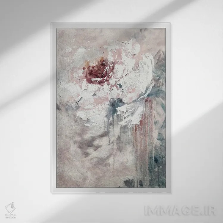 تابلو انتزاعی هنر شگفت انگیز گل ها اثر مارینا اسکرمووا - نمای قابدار سفید