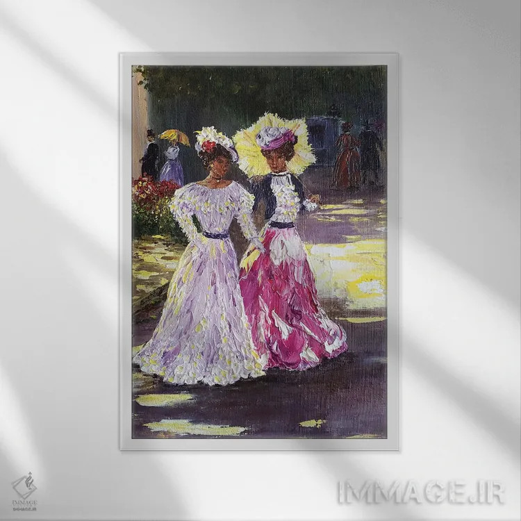 تابلو دکوراتیو بانوی جوان اثر مارینا اسکرمووا - نمای قابدار سفید