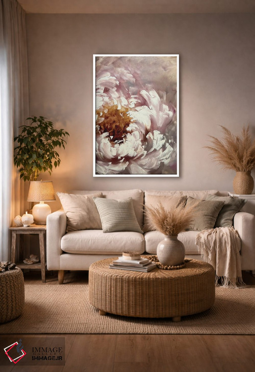 تابلو انتزاعی گل صدتومانی ۳ اثر مارینا اسکرمووا - D4W