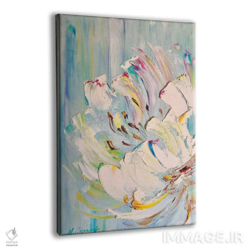 تابلو انتزاعی گل صدتومانی شگفت انگیز ۳ اثر مارینا اسکرمووا - نمای پرسپکتیو محصول