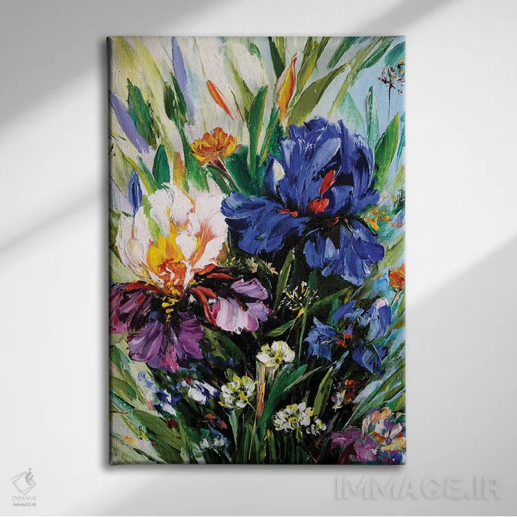 تابلو دکوراتیو خیال انگیز زنبق ها ۴ اثر مارینا اسکرمووا - نمای روبهرو روی دیوار