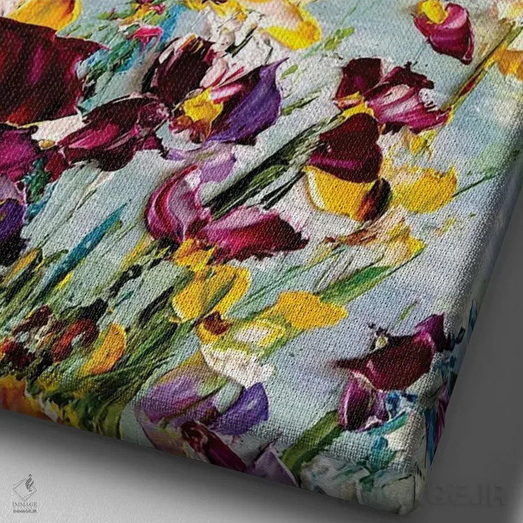 تابلو دکوراتیو منظره تابستانی اثر مارینا اسکرمووا - نمای نزدیک بافت بوم