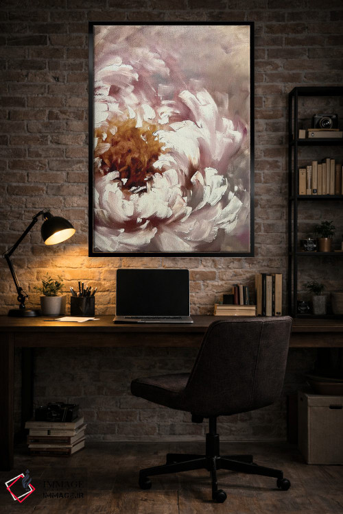 تابلو انتزاعی گل صدتومانی ۳ اثر مارینا اسکرمووا - D6B