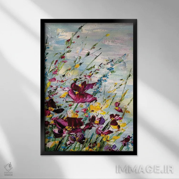 تابلو دکوراتیو منظره تابستانی اثر مارینا اسکرمووا - نمای قابدار مشکی