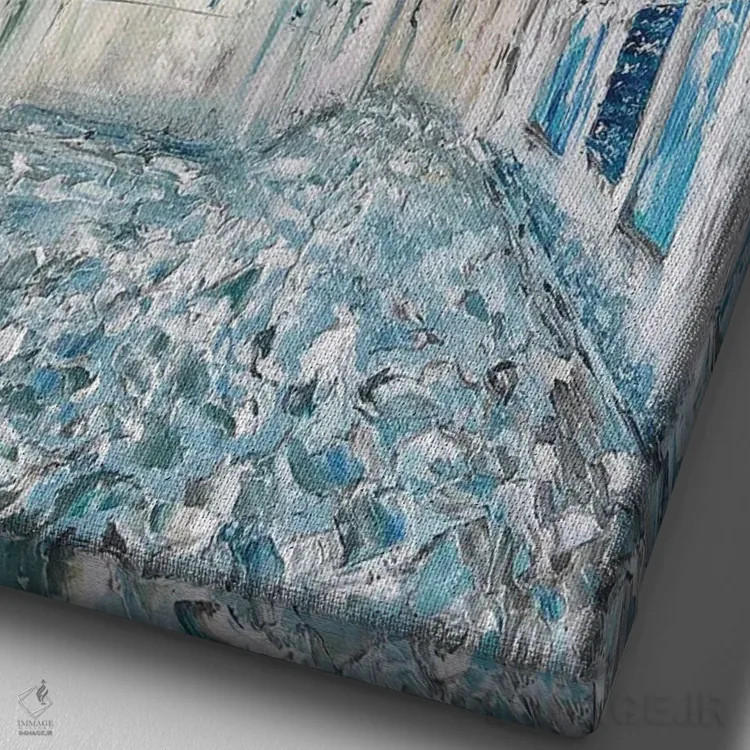 تابلو دکوراتیو پاریس قدیم اثر مارینا اسکرمووا - نمای نزدیک بافت بوم