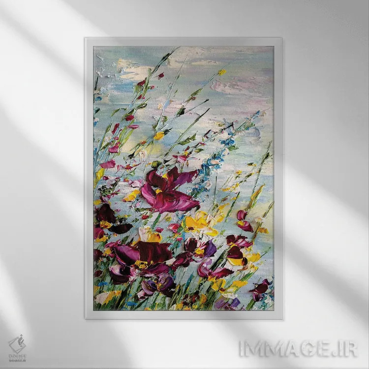 تابلو دکوراتیو منظره تابستانی اثر مارینا اسکرمووا - نمای قابدار سفید