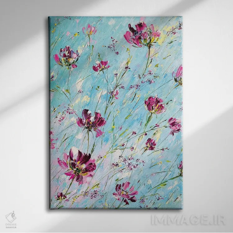 تابلو دکوراتیو گل های شگفت انگیز ۴ اثر مارینا اسکرمووا - نمای روبهرو روی دیوار