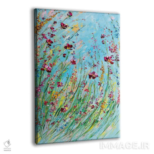 تابلو دکوراتیو چمنزار گل های آبی اثر مارینا اسکرمووا - نمای پرسپکتیو محصول