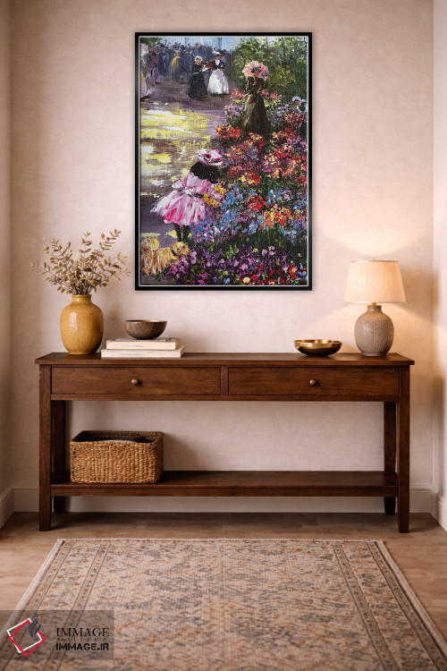 تابلو دکوراتیو دختر با سگ ۲ اثر مارینا اسکرمووا - D2B