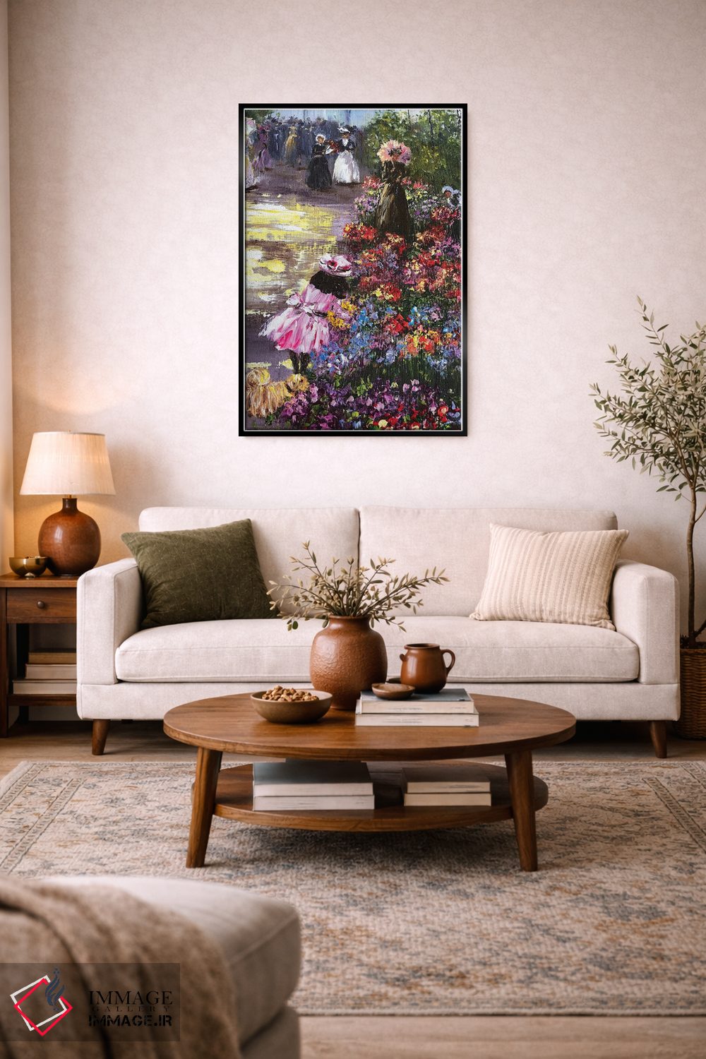 تابلو دکوراتیو دختر با سگ ۲ اثر مارینا اسکرمووا - D3B