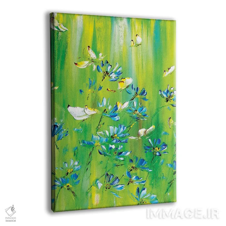 تابلو دکوراتیو چمنزار سبز با گل های بابونه اثر مارینا اسکرمووا - نمای پرسپکتیو محصول