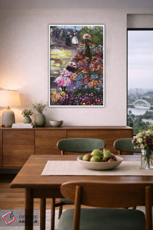 تابلو دکوراتیو دختر با سگ ۲ اثر مارینا اسکرمووا - D6W