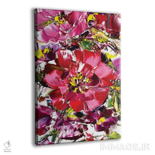 تابلو دکوراتیو چمنزار گل های قرمز ۲ اثر مارینا اسکرمووا - نمای پرسپکتیو محصول