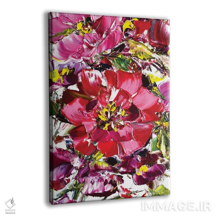 تابلو دکوراتیو چمنزار گل های قرمز ۲ اثر مارینا اسکرمووا - نمای پرسپکتیو محصول