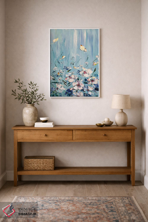 تابلو دکوراتیو چمنزار گل های سفید اثر مارینا اسکرمووا - D1W