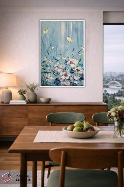 تابلو دکوراتیو چمنزار گل های سفید اثر مارینا اسکرمووا - D5W